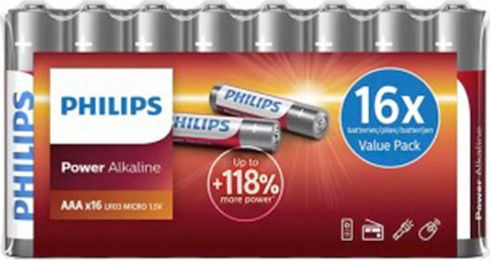 Philips Power Алкални Батерии AA 1.5V 16бр