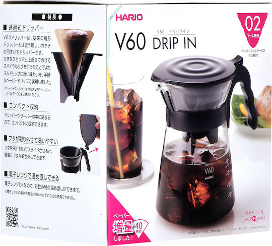 Hario V60 Drip-In Κανάτα Γυάλινη Διάφανη