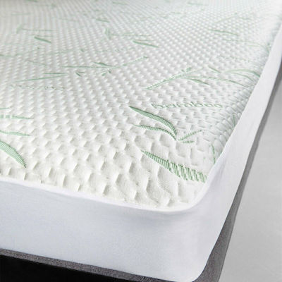 La Luna Single Jacquard Mattress Cover Fitted Bamboo White 100x200cm