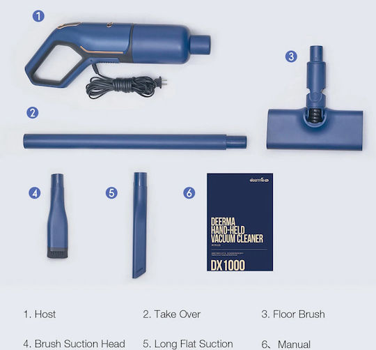 Deerma DX1000W Electric 2 in 1 Stick & Handheld Vacuum 600W Blue