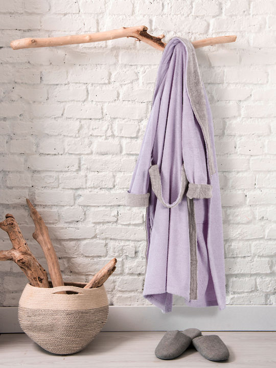Guy Laroche Duo Damenbademantel mit Kragen Lilac 1131090114004