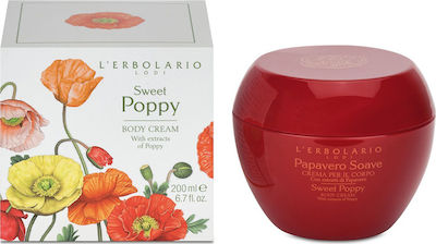 L' Erbolario Sweet Poppy Body Cream Feuchtigkeitsspendende Creme Körper mit Duft Jasmin 200ml