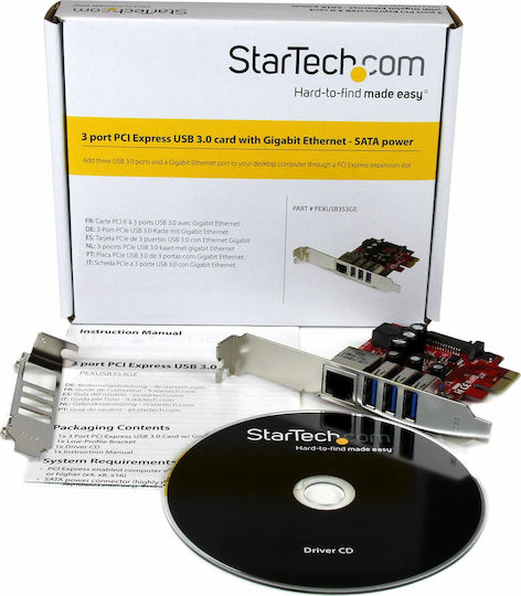 StarTech Κάρτα PCIe σε 4 θύρες Ethernet / USB 3.0