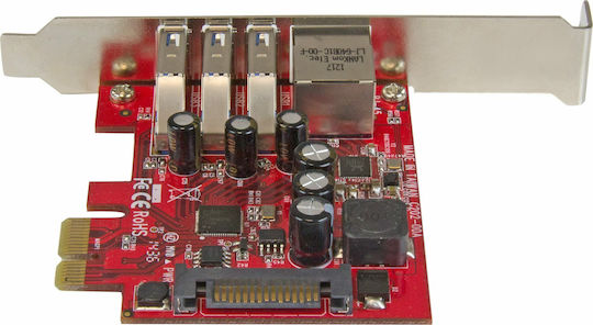 StarTech Κάρτα PCIe σε 4 θύρες Ethernet / USB 3.0