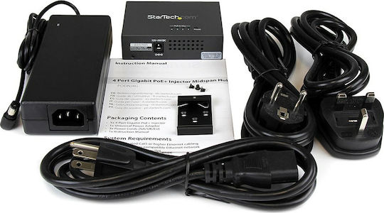 StarTech Unmanaged L2 PoE+ Switch με 4 Θύρες Gigabit (1Gbps) Ethernet