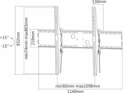 Neomounts LFD-W2000 Βάση Τηλεόρασης Τοίχου έως 100" και 125kg