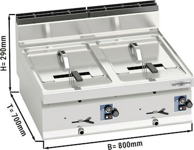 GGMgastro Fryer Magazin online Double 13.8kW Capacity 2x10lt 80x70x29cm