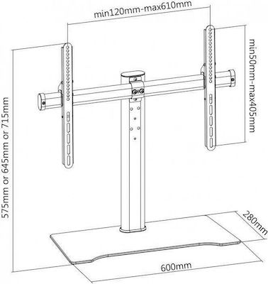 Sbox FS-305 FS-305 Tabletop TV Mount up to 55" and 40kg