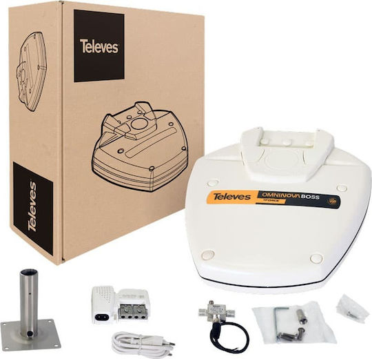 Televes Omninova T-Force 5G LTE HD Boss 144422 12-04-0012 Outdoor TV Antenna (Requires Power Supply) White