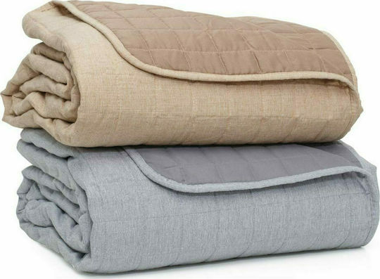 Borea Leinen Kissenbezug Oxford Gesteppt Grey 50x70cm.