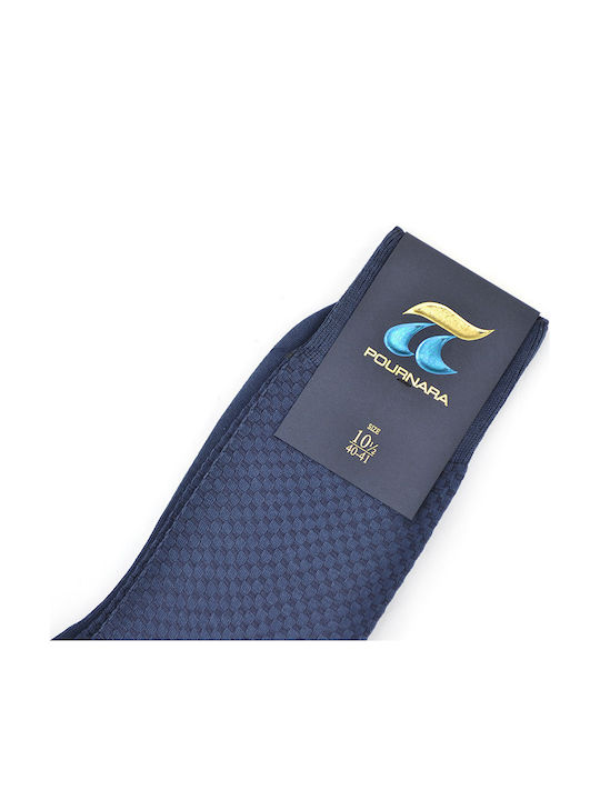 Pournara Men's Solid Color Socks Blue