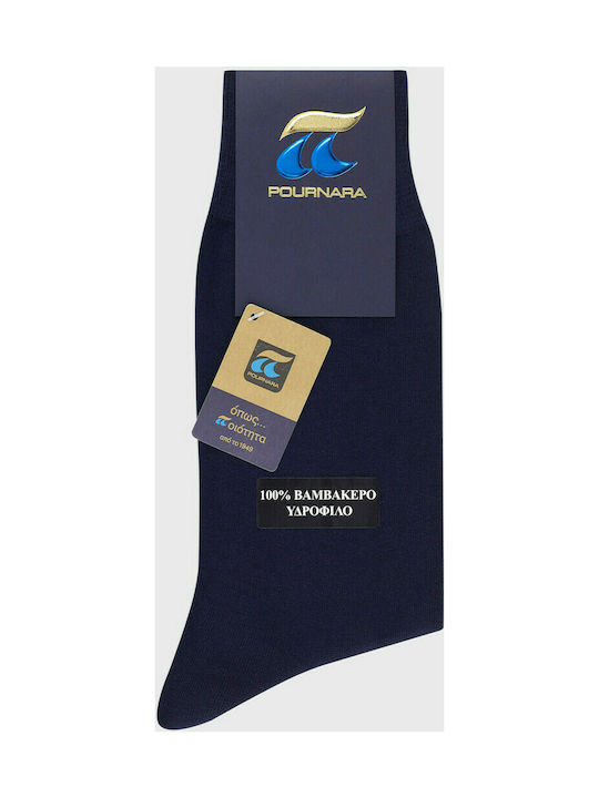 Pournara Men's Solid Color Socks Blue