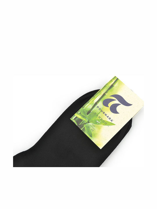 Pournara Men's Solid Color Socks Black
