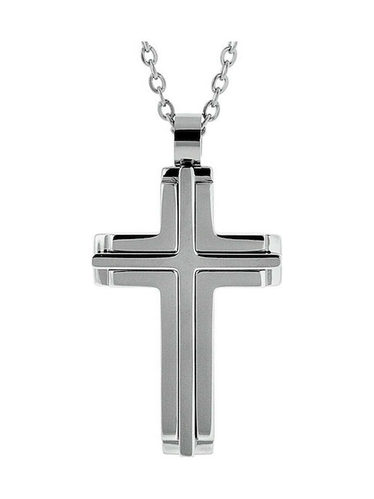 Visetti Men's Cross from Steel with Chain