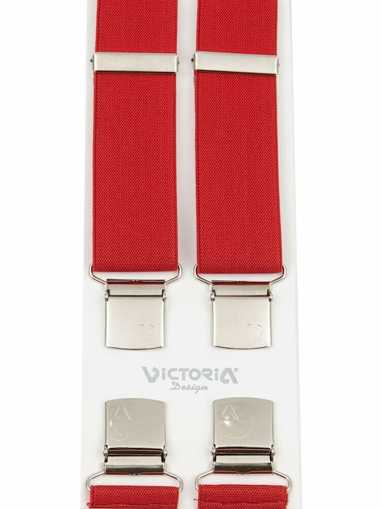 Victoria Suspenders Monochrome Red