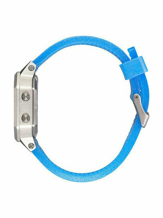 Nixon Siren Digital Women's Watch Chronograph with Blue Rubber Strap