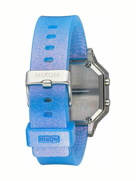Nixon Siren Digital Women's Watch Chronograph with Blue Rubber Strap