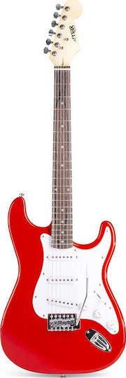Max Audio Gigkit Set Electric Guitar Stratocaster with SSS Pickup Configuration Red with Case