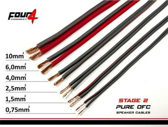 Four Connect Stage2 Speaker Cable Set Car Audio Cables 2x2.5mm2 4-800236