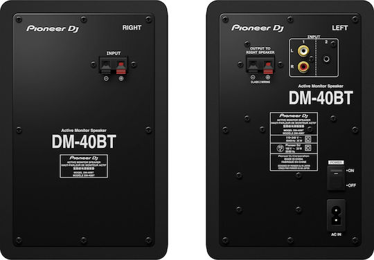 Pioneer DJ DM-40BT Ηχεία Studio Monitor 4" 42W (Ζεύγος) Μαύρα