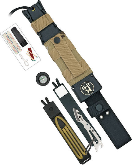 K25 Thunder II Нож За Survival Кафяв С Калъф