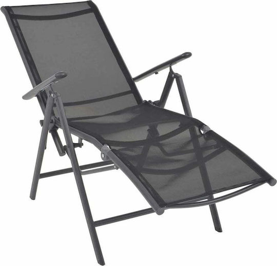vidaXL Beach Armchair/Sunbed with Aluminum Frame Black