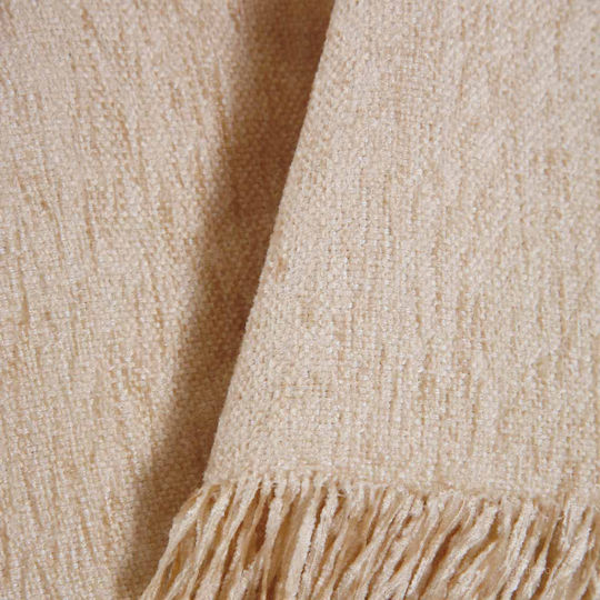 Anna Riska 1300 Viersitzer-Sofa Überwurf Chenille 180x320cm Sand