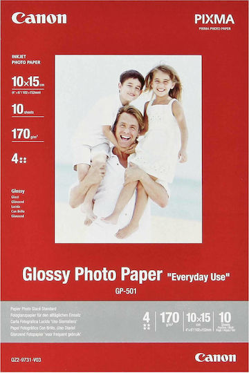 Canon GP-501 Photo Paper Everyday Use A6 (10x15) 170gr/m² for Inkjet Printers 10 Sheets