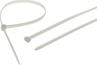 Benman Pack of 100pcs White Plastic Cable Ties 300x3.6mm 70771