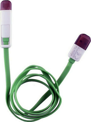 Volte-Tel Flat USB to Lightning/micro USB Cable Πράσινο 1m (8157189)