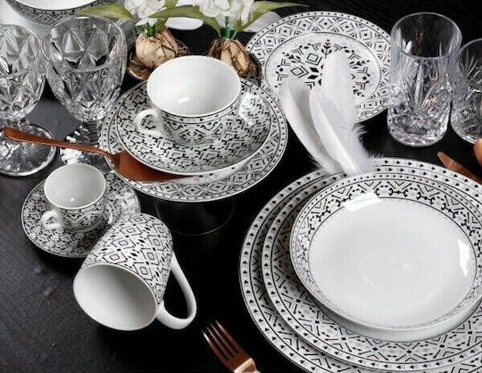 Cryspo Trio Nostro Black Porcelain Dinnerware Set 25.860.40 20pcs