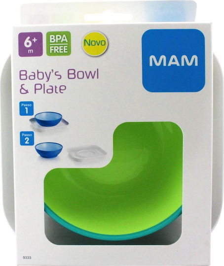 Mam Baby's Bowl & Plate Green, 6m+