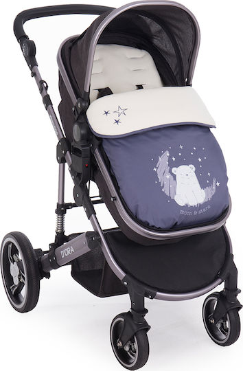 Kikka Boo Polar Bear Universal Stroller Footmuff with Fleece Lining 95x48cm Navy Blue