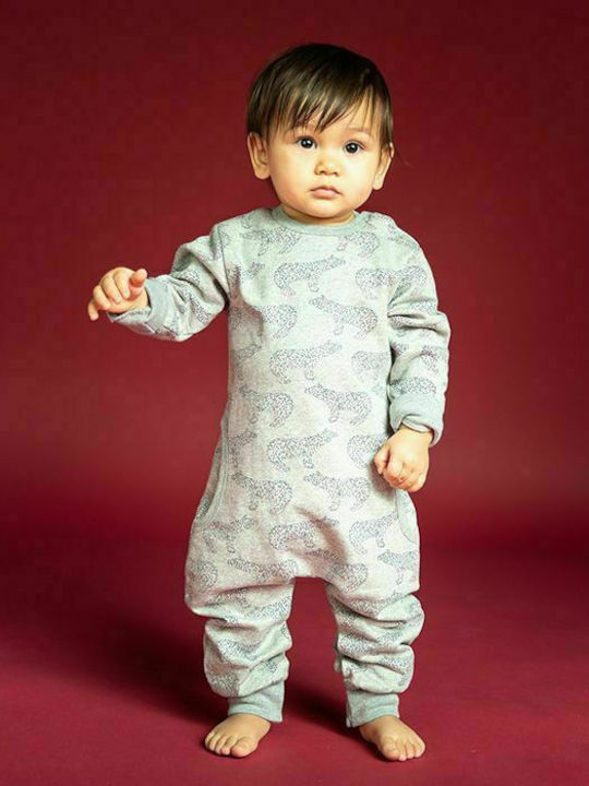 One-piece "STRINDBERG Bear grey" Sense Organics organic cotton