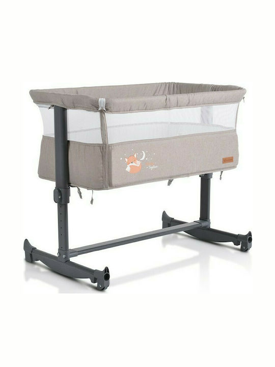 Cangaroo Wiege Always Together mit Matratze, Seitlicher Öffnung und Rädern Beige 108990