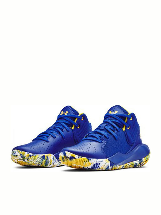 Ua Gs Jet Kinder Sportschuhe Basketball mit Schnürsenkeln Blau