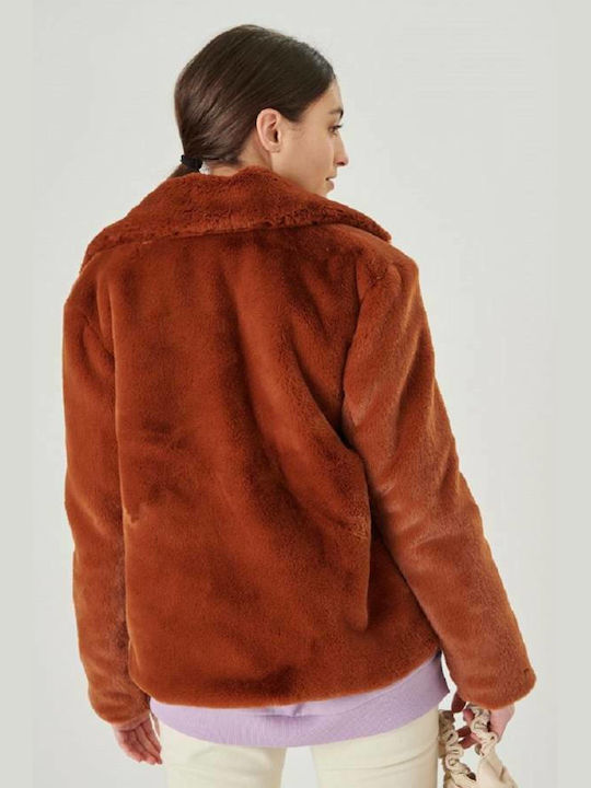 24 Colours Women's Short Fur Brown