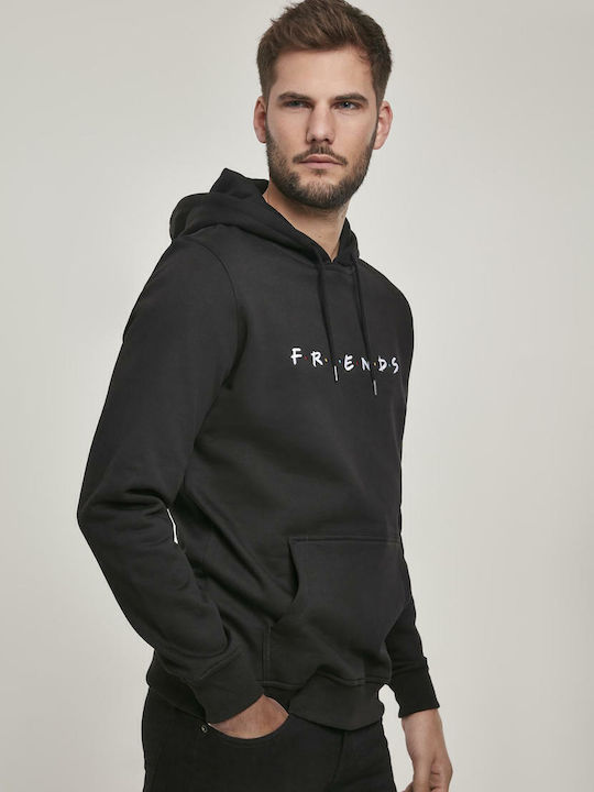Merchcode Friends Logo Φούτερ με Κουκούλα σε Μαύρο χρώμα