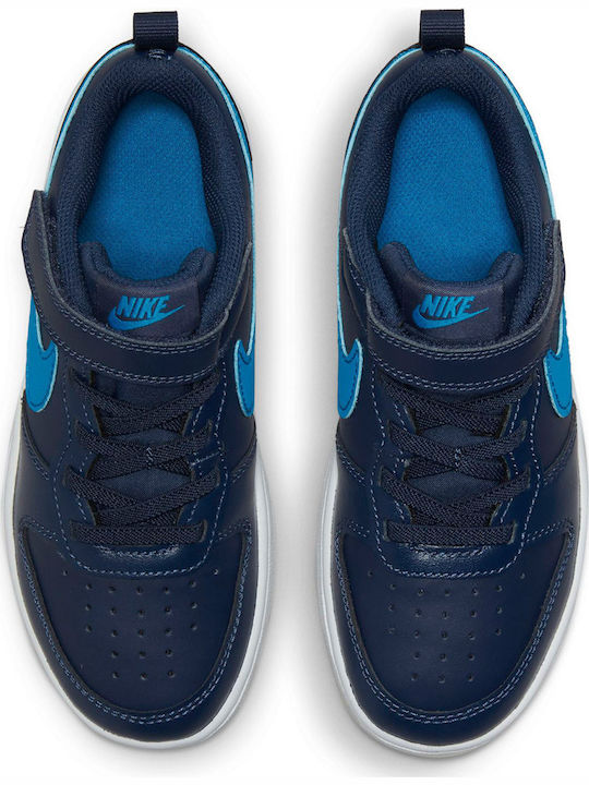 Court Court Borough Kids Sports Shoes Basketball with Hoop & Loop Closure Midnight Navy / Imperial Blue