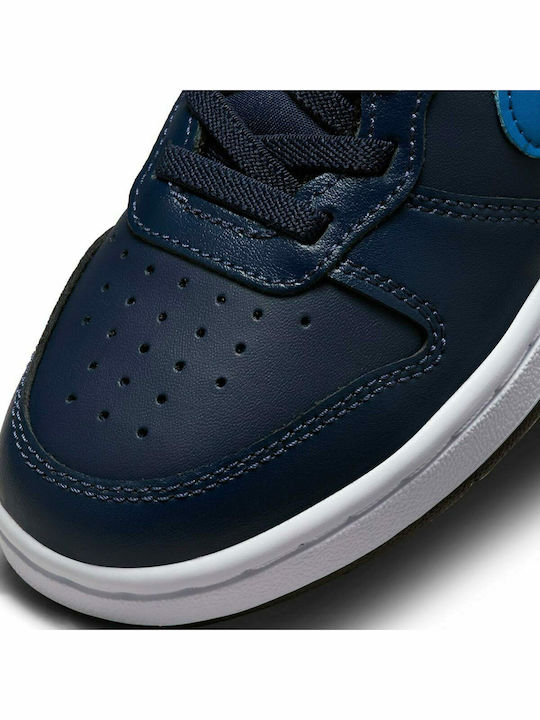 Court Court Borough Kids Sports Shoes Basketball with Hoop & Loop Closure Midnight Navy / Imperial Blue