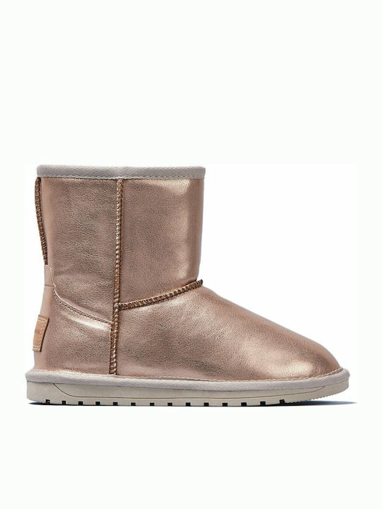Style Lederne Kinder-Schneestiefel Gold