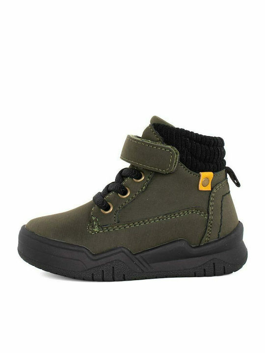Anatomical Kids Boots with Velcro Khaki