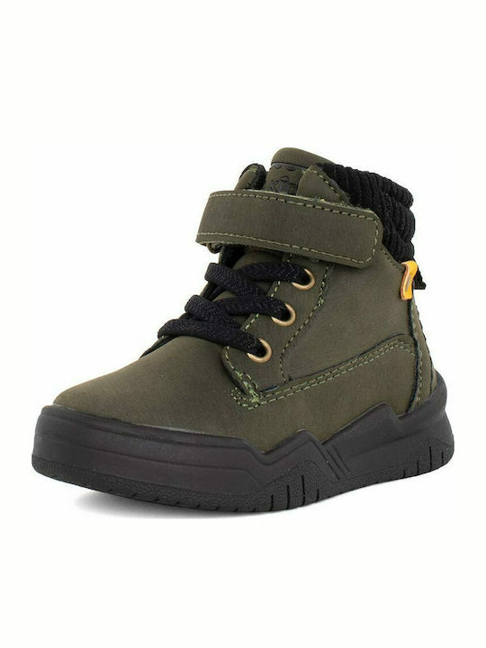 Anatomical Kids Boots with Velcro Khaki
