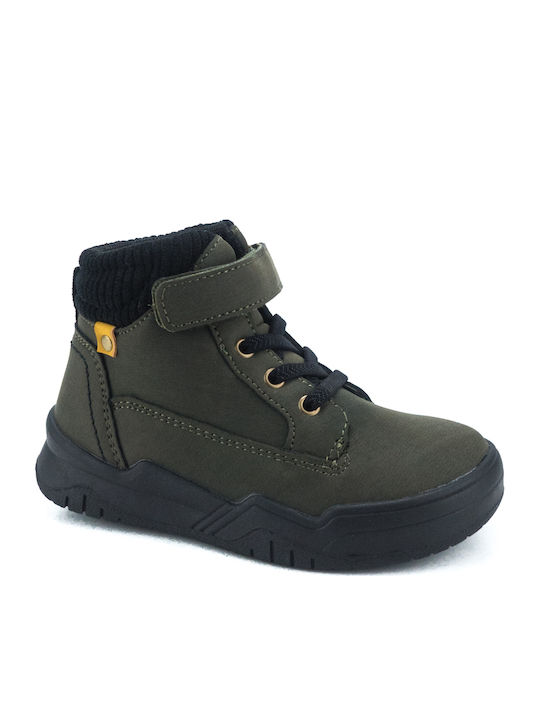 Anatomical Kids Boots with Velcro Khaki