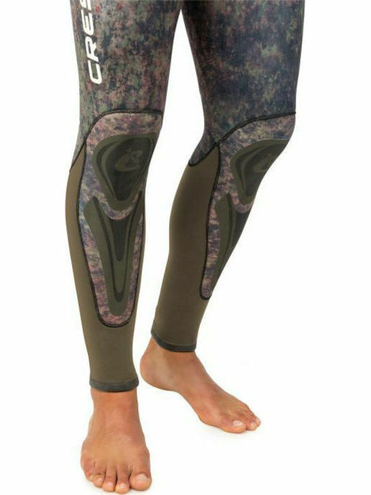 CressiSub Seppia Divisible Shaved Wetsuit with Chest Pad for Spearfishing Camouflage Green 5mm