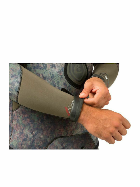 CressiSub Seppia Divisible Shaved Wetsuit with Chest Pad for Spearfishing Camouflage Green 5mm