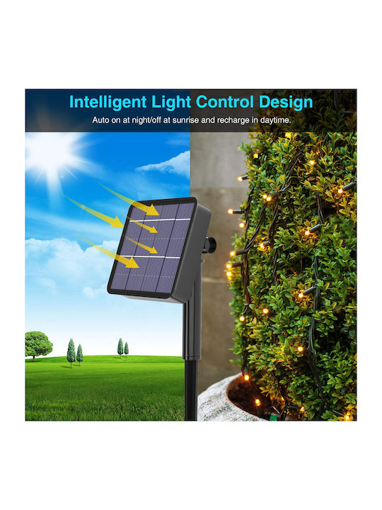 100 Lights LED 10m. Warm White Solar in String 1pcs
