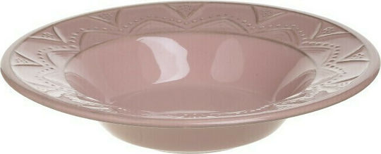 Click Plate Soup made of Porcelain Pink with Diameter 23cm