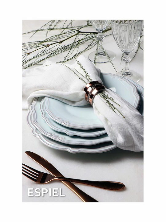 Espiel Tiffany Plate Soup Ceramic Blue with Diameter 24cm