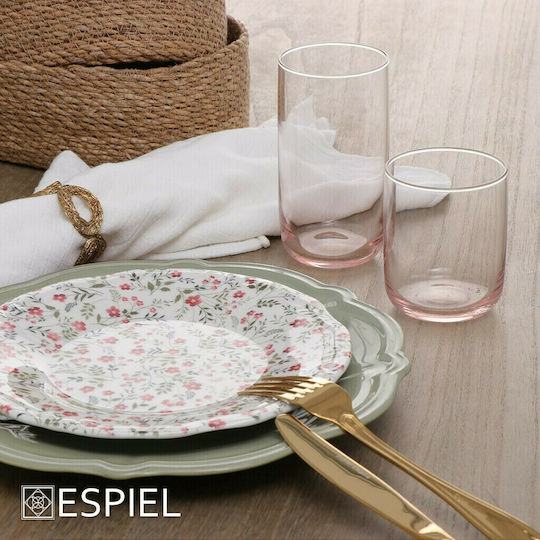 Espiel Daisies Farfurie joasă Ceramică Roz cu Diametru 27cm